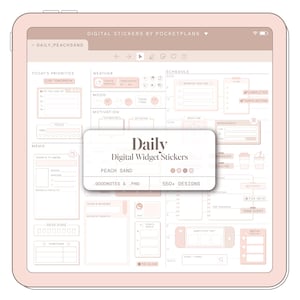 DAILY Widget Stickers (Peach Sand) for Digital Planning | Goodnotes, Notability, PDF