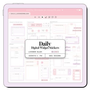 DAGLIGA Widget-klistermärken (Lavender Blush) för digital planering | Goodnotes, Notability, PDF