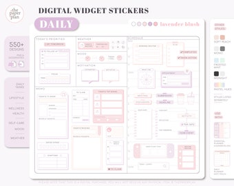 DAILY Widget Sticker (Lavender Blush) für die digitale Planung | Goodnotes, Notability, PDF