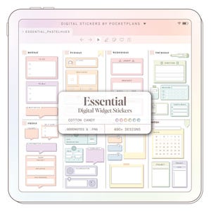 ESSENTIAL Widget Stickers (Pastel Hues) for Digital Planning | Goodnotes, Notability, PDF