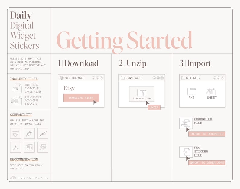 DAILY Widget Stickers (pastel Hues) for Digital Planning | Goodnotes ...