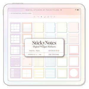 STICKY NOTES Digital Stickers (Pastel Hues) for Digital Planning | Goodnotes, Notability, PDF