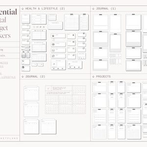 ESSENTIAL Widget Stickers (mono Slate) for Digital Planning | Goodnotes ...