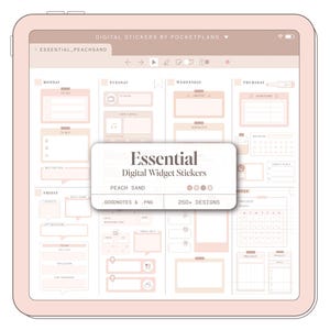 ESSENTIAL Widget Stickers (Peach Sand) for Digital Planning | Goodnotes, Notability, PDF