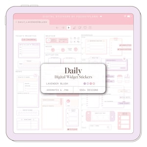 DAILY Widget Stickers (Lavender Blush) for Digital Planning | Goodnotes, Notability, PDF