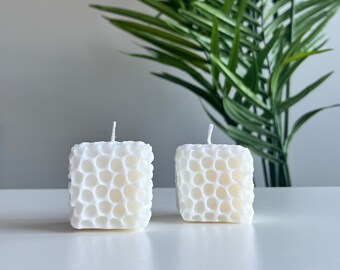 Honeycomb Soy Candle, Unique Decorative Cube Candle