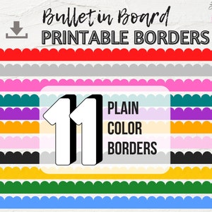Bulletin Board Borders | Plain Colors | Printable Bulletin Board Trim | Bulletin Board Edges | Bulletin Edging | Bulletin Trimmers