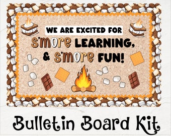 Back to School Bulletin Board | Printable S'mores New Bulletin Board Kit | First Day of School Classroom Decor | August New Year Board Kit