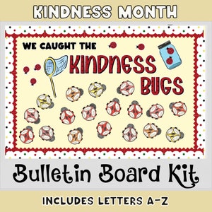 Tablón de anuncios de bondad / Kit de tablero de aula de mariquita / Atrapamos los insectos de bondad / Decoración del aula de bondad