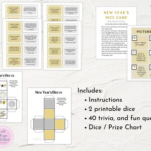 New Year's Game | Printable Candy Dice Game | Prize Game for Kids and ...