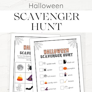 Halloween Scavenger Hunt | Printable Halloween Game | Kids Halloween Activity