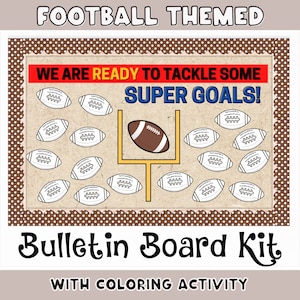 Football Bulletin Board Set | Printable Bulletin Board Kit For Football Season | Super Bowl Bulletin | Super Goals Classroom Decor