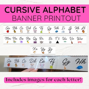 Schreibschrift-Ausdruck | Schreibschrift Wandposter A-Z | Homeschool Klassenzimmer Schreibschrift Buchstaben