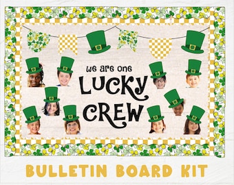 Kit de tablón de anuncios del Día de San Patricio / Decoración imprimible para tablón de anuncios / Decoración de puerta para el aula de marzo / Tablón de anuncios para el aula de marzo