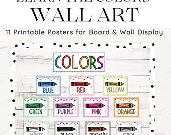 Klassenzimmer Farbposter | Druckbare Vorschule Klassenzimmer Dekor | Primäre Klassenzimmer Wandkunst Display | Klassenzimmer Farbposter