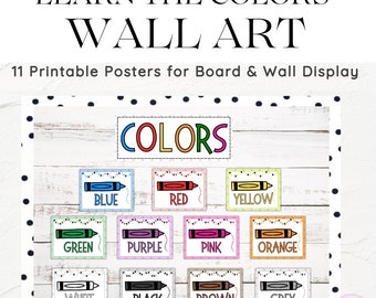 Classroom Color Posters | Printable Preschool Classroom Decor | Primary Classroom Wall Art Display | Classroom Color Posters