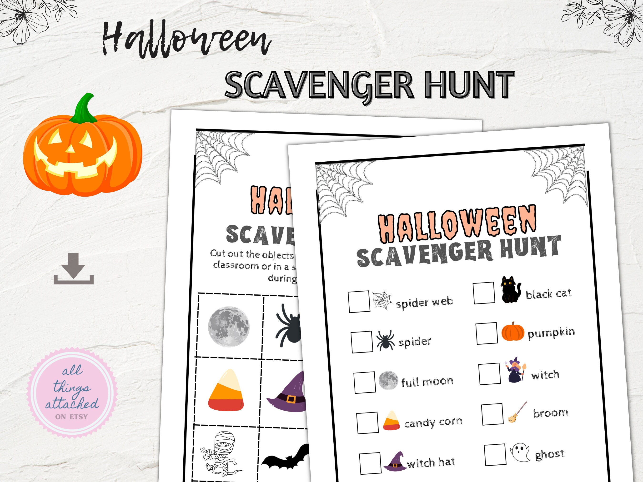 Halloween Scavenger Hunt | Printable Halloween Game | Kids Halloween ...
