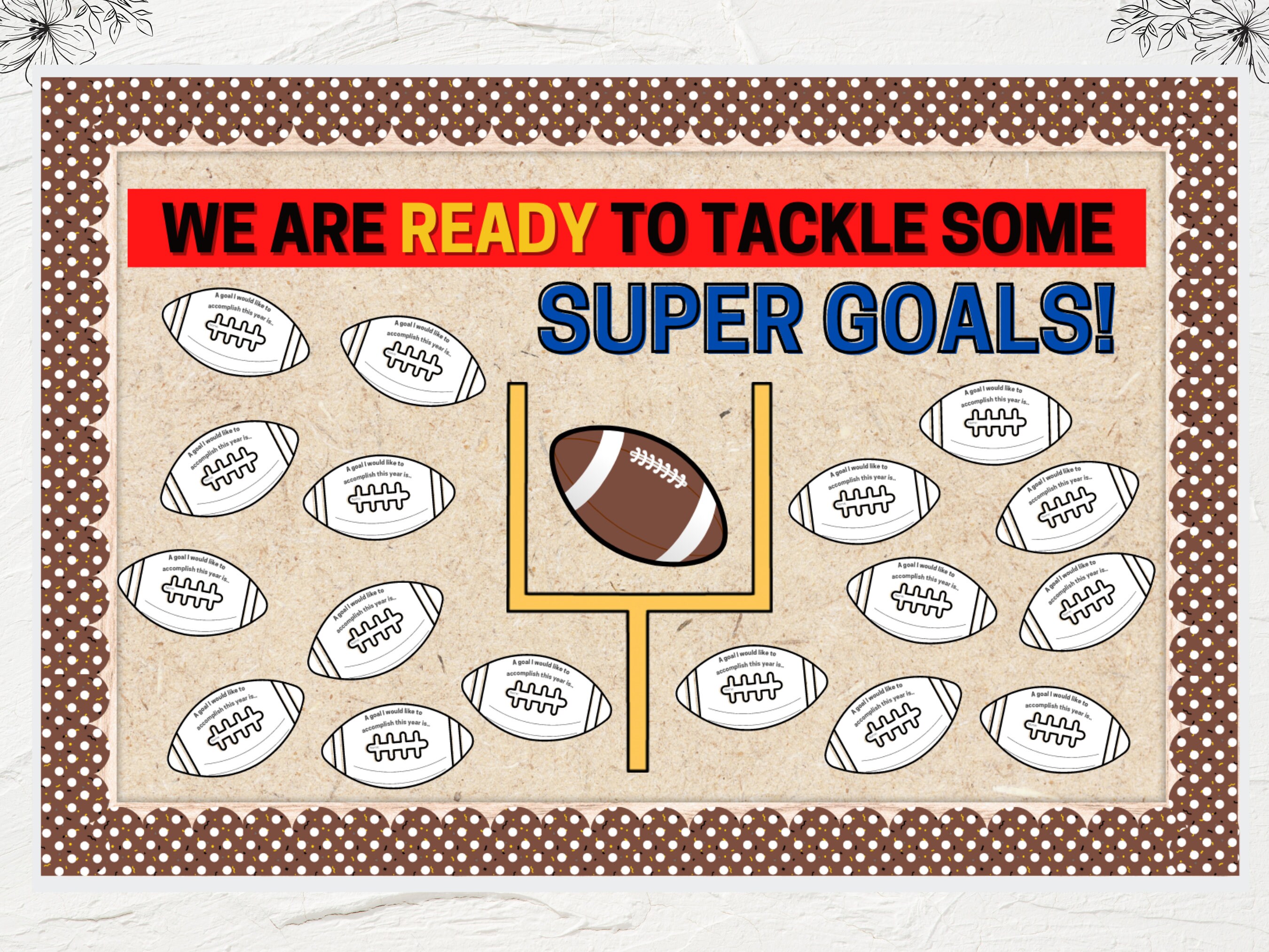 Football Bulletin Board Set Printable Bulletin Board Kit for Football