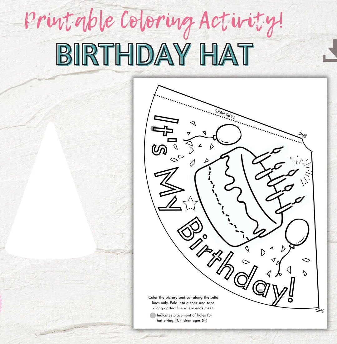 Kid's Birthday Hat Printable It's My Birthday Hat Children's Craft