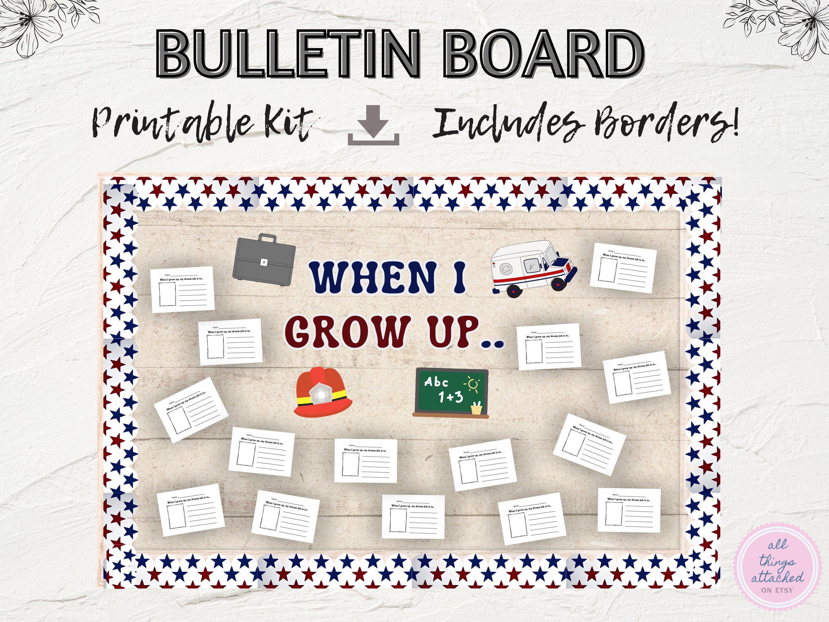 Labor Day Themed Bulletin Board Patriotic Printable Bulletin Board Set