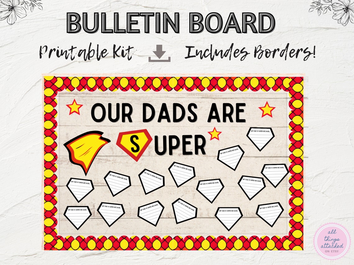 Father's Day Bulletin Board Idea Printable Bulletin Etsy
