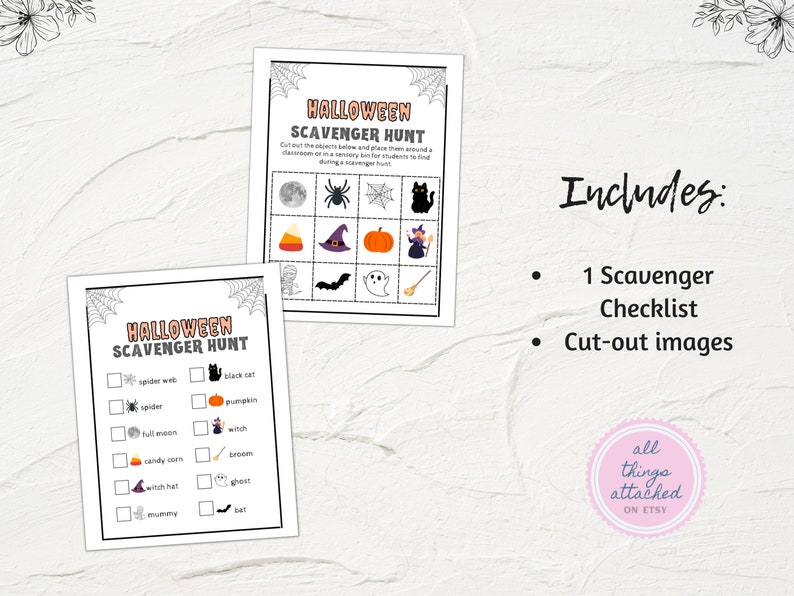 Halloween Scavenger Hunt | Printable Halloween Game | Kids Halloween ...