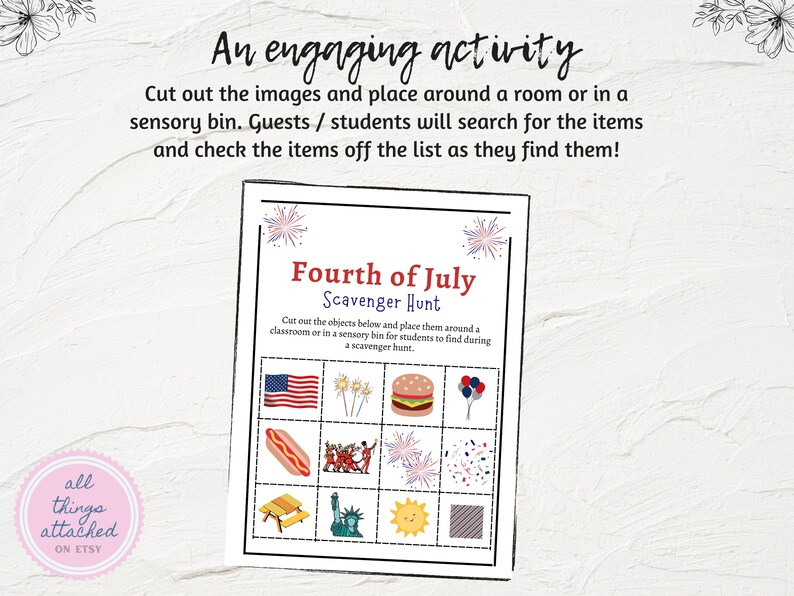 4thof July Scavenger Hunt Printable Scavenger Hunt Celebrate