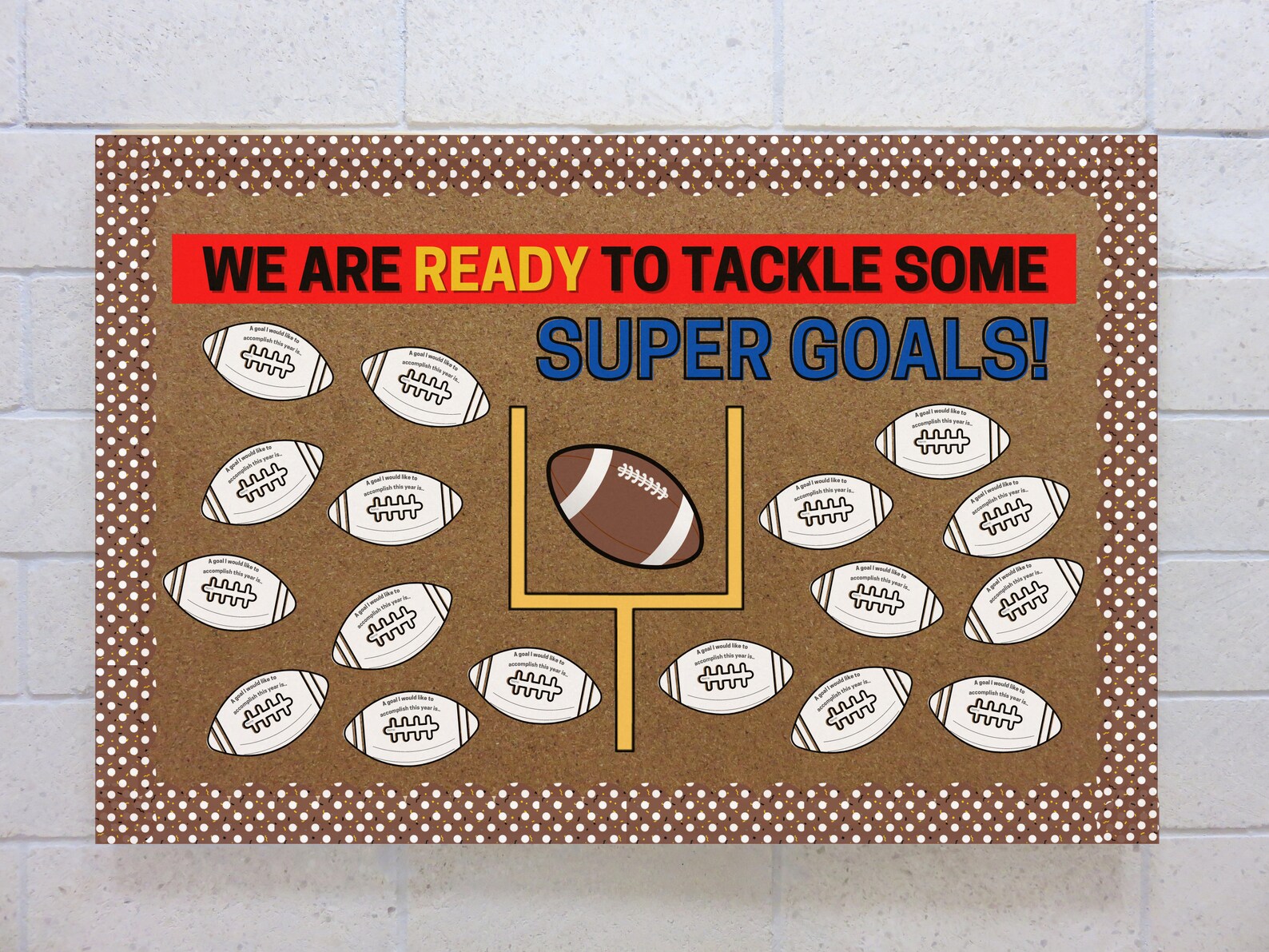 Football Bulletin Board Set Printable Bulletin Board Kit for Football