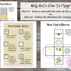 New Year's Game | Printable Candy Dice Game | Prize Game for Kids and ...