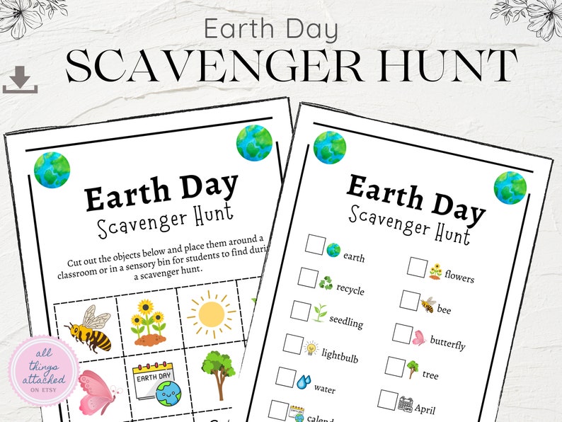 Earth Day Scavenger Hunt | Printable Earth Day Activity for Kids ...