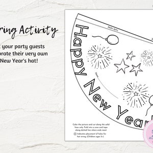 New Year's Eve Printable Hat | Kids New Years Party Hat | Children's ...