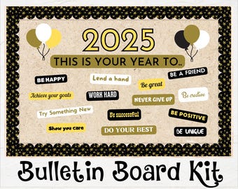 New Year Bulletin Board Idea | Printable Bulletin Board Kit | January Bulletin | Classroom Positivity Board