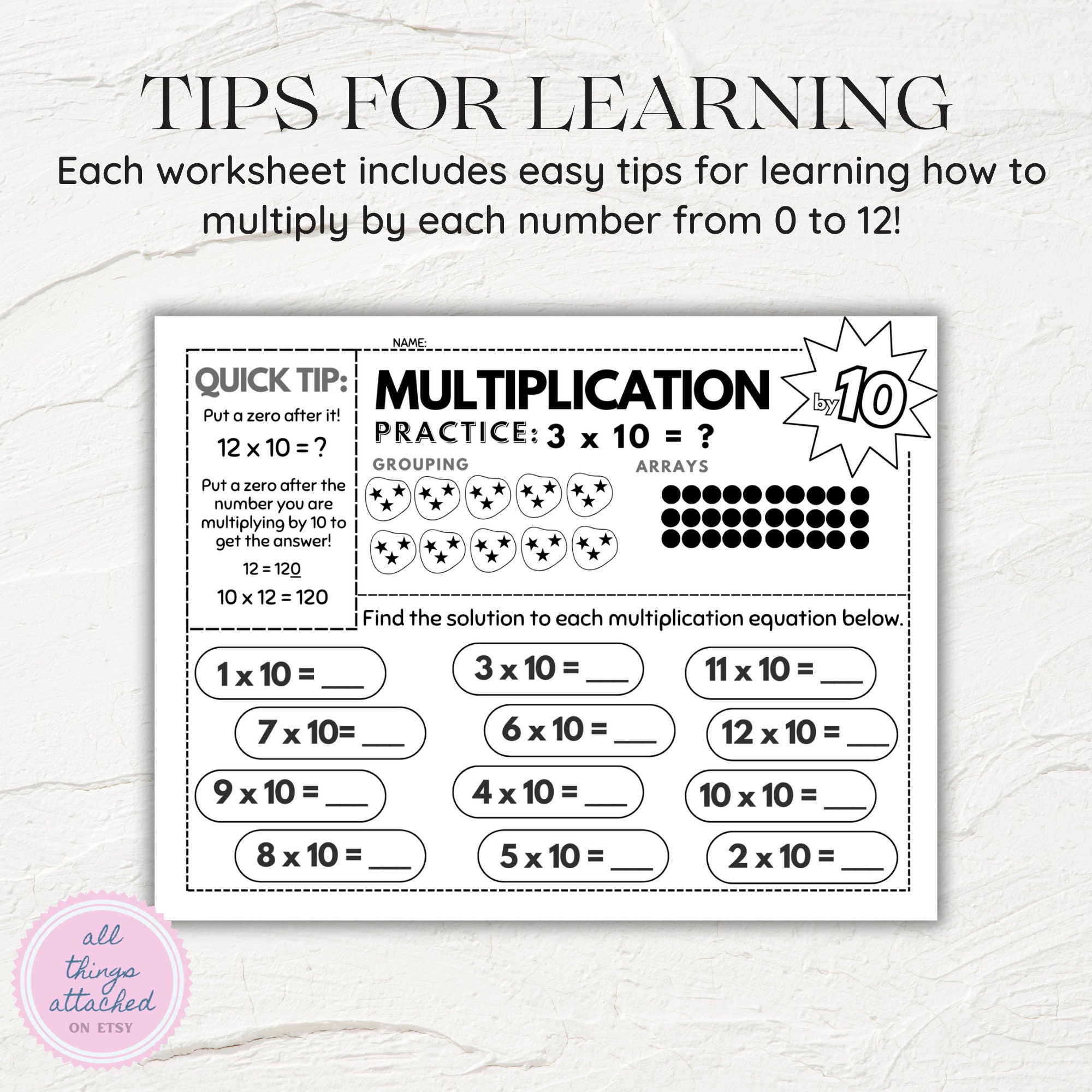 13 Multiplying Practice Worksheets | Numbers 1-12 | Printable Math ...