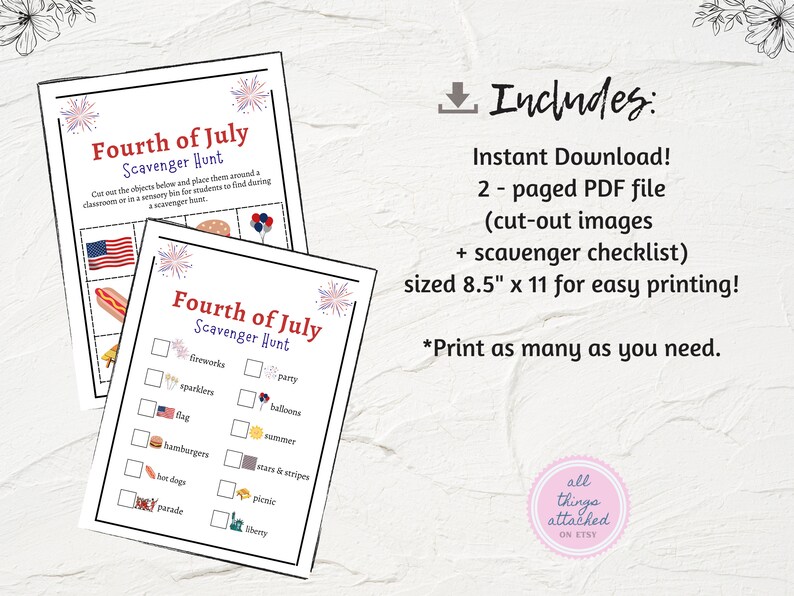 4thof July Scavenger Hunt Printable Scavenger Hunt Celebrate 4thof July Scavenger Hunt Printable Scavenger Hunt Celebrate