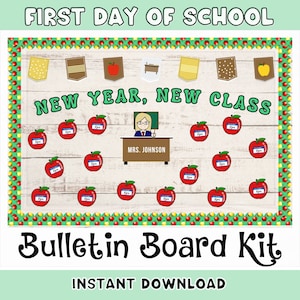 New Year New Class Bulletin Board | Back To School Bulletin Board Idea | Printable Bulletin Board Kit | First Day of School Classroom Board