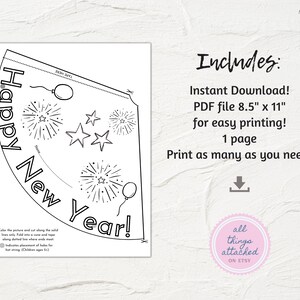 New Year's Eve Printable Hat | Kids New Years Party Hat | Children's ...