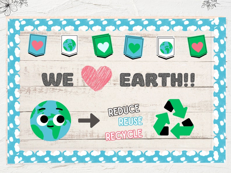 Earth Day Bulletin Board Ideas Reduce Reuse Recycle Bulletin - Etsy