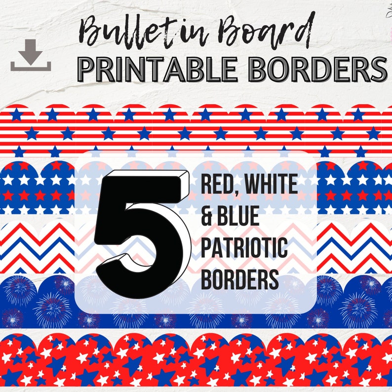 Patriotic Bulletin Board Borders Printable Bulletin Board Trim Red