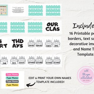 Birthdays Bulletin Board Set | Printable Classroom Bulletin Board Kit ...