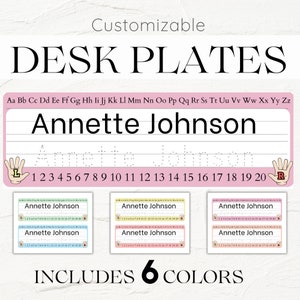 Student Desk Plates Template | Editable Student Name Cards | Student Desk Tags | Name Tags | Desk Name Labels