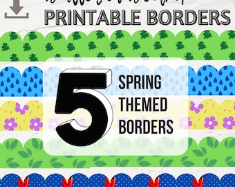 Spring Bulletin Board Borders | Printable Bulletin Board Trim | Spring Seasonal Borders | Bulletin Board Edges