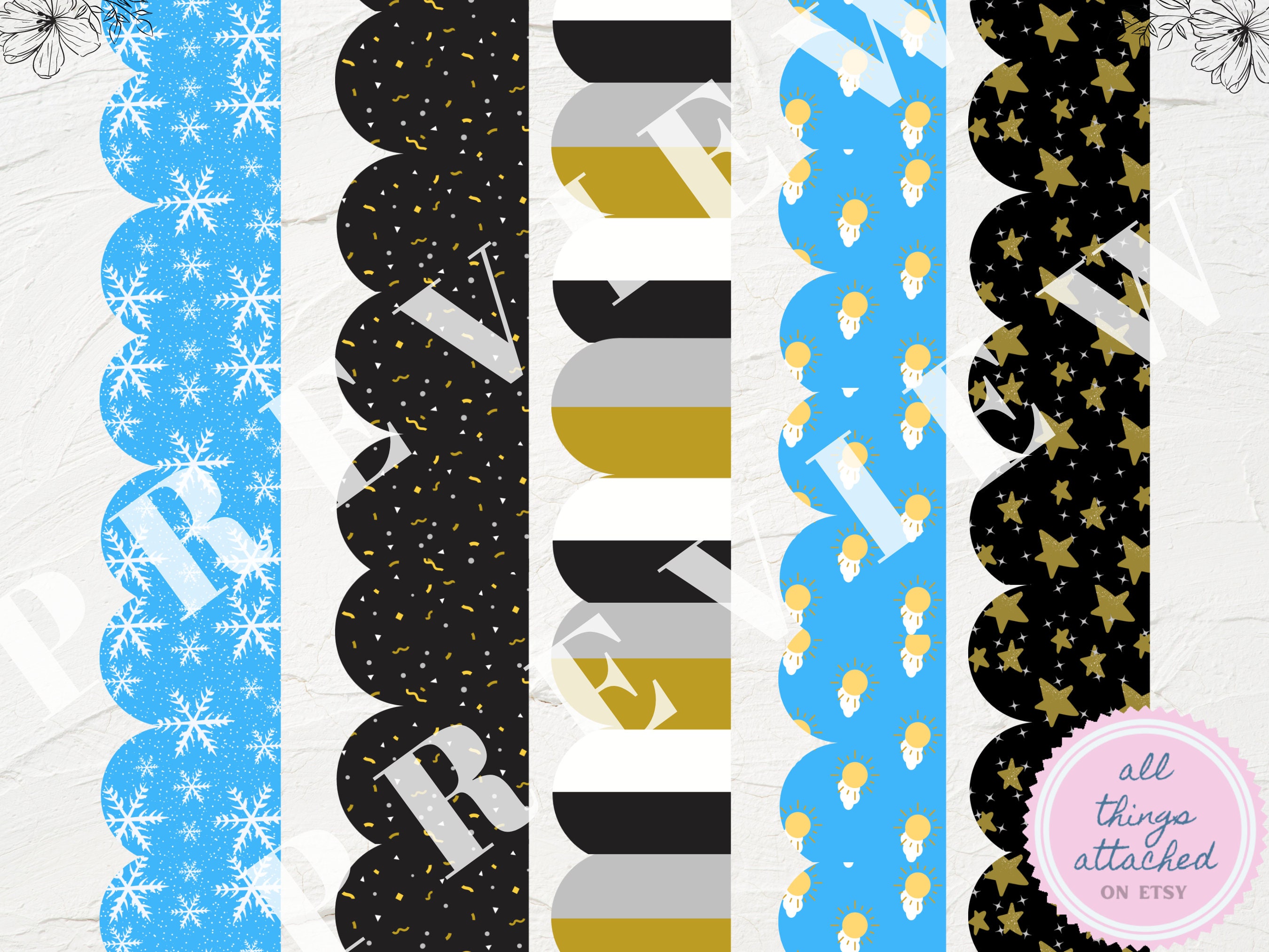 New Years Printable Borders | January Bulletin Board Borders ...
