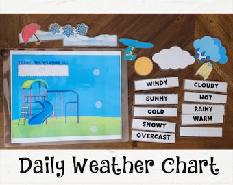 Kids Weather Activity | Printable Weather Chart | Morning Weather Activity for Preschool Homeschool | Kindergarten Weather Activity