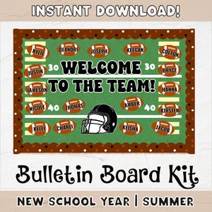 Back To School Football Bulletin Board Set | Printable Fall Bulletin Board Kit For Classrooms | Football Student Names Display