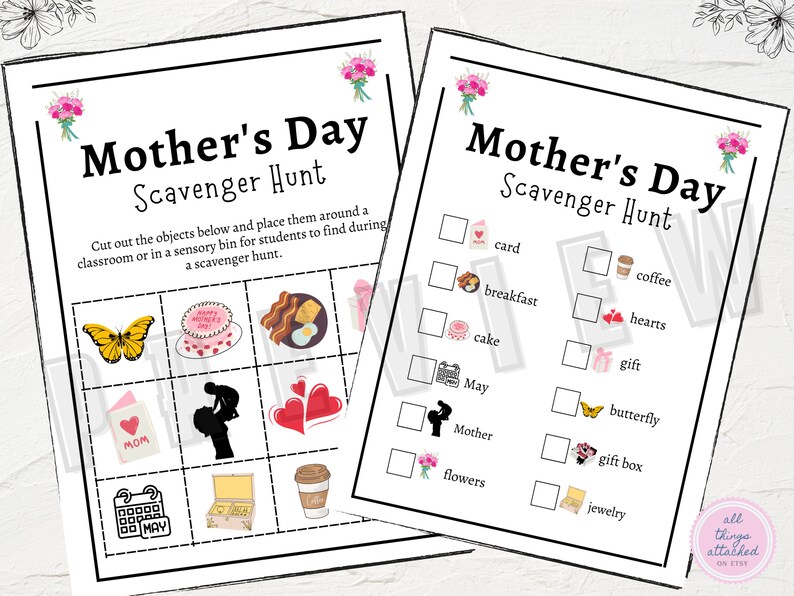 Mother's Scavenger Hunt | Printable Mother's Day Activity for Kids | Mother's Day Game for Kids | Picture Scavenger Hunt image 3