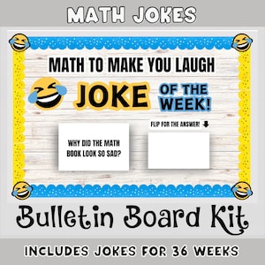 Mathe-Witz der Woche Bulletin Board | Druckbares Math Bulletin Board Kit | Mathe Klassenzimmer Dekor | Mathe Witze Tafel