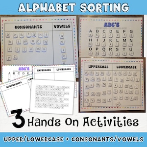 Alphabet Letter Sorting Activity | Printable Preschool Alphabet Game | Alphabet Letters Worksheets | Alphabet Learning | PreK Busy Book