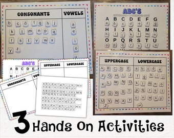 Alphabet Letter Sorting Activity | Printable Preschool Alphabet Game | Alphabet Letters Worksheets | Alphabet Learning | PreK Busy Book