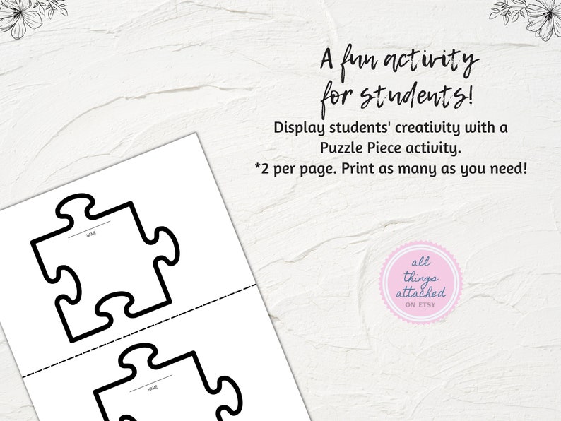 Puzzle Pieces Classroom Board Printable Bulletin Board Kit We Are All