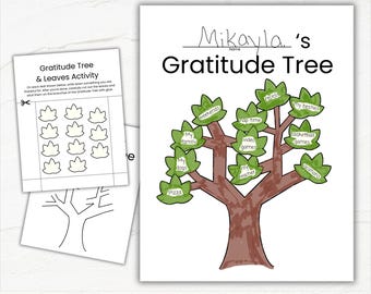 Gratitude Tree | Printable Gratitude Activity for Kids | Thankful Activity | I am Thankful for | Give Thanks Sunday School Activity